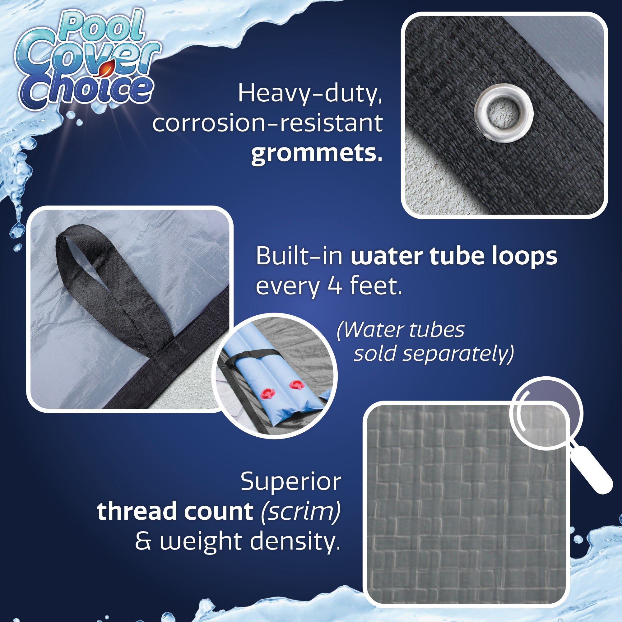 Winter Swimming Pool Cover for 18 ft x 36 ft Inground Rectangular Pool - Thumbnail 5