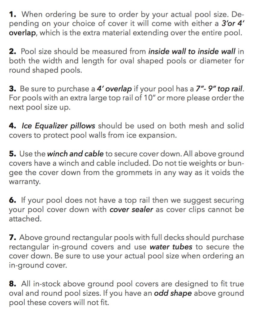 16' x 26' Oval HPI Winter Pool Cover Wholesale Pool Covers